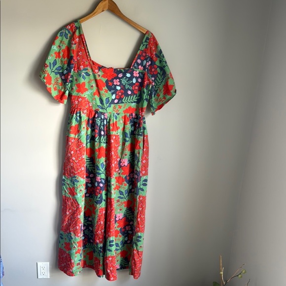 Carolina K Juvia Jumpsuit In Red Green Floral Tropical Large - Picture 2 of 13